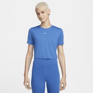 Nike Top Crop Slim Centered Logo Bleu