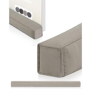 Beautissu Boudin de Porte Isolant dEntr&eacute;e 90 cm &ndash; Coupe Vent Tissu Gris Clair pour Isolation Thermique &ndash; Marin