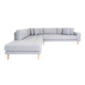 Image de M&S Canapé d'angle à gauche en tissu gris clair - VANEA
