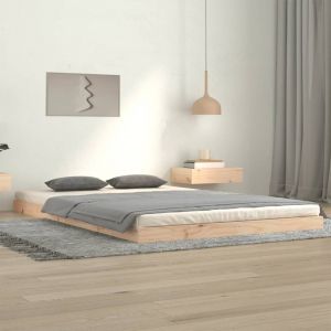 VidaXL Cadre de lit 120x200 cm Bois de pin massif Marron