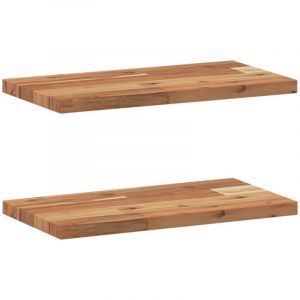 VidaXL Étagères flottantes 2 pcs 40x20x2 cm acacia massif à l'huile, étagère murale, planche d'étagère, étagère murale de salle de bain