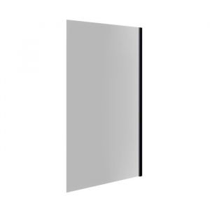Essebagno Pare-Baignoire fixe verre anticalcaire et aluminium 80 x 140 Noir