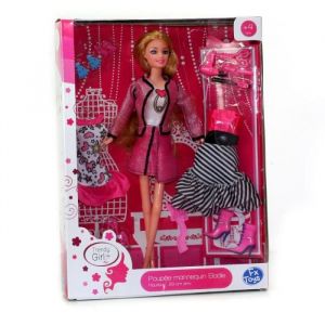 Poupée mannequin Elodie en jupe rose