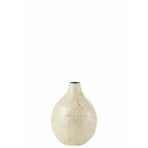 Vase Goutte Motif Mosaïque "Nuye" 33cm Ivoire Prix