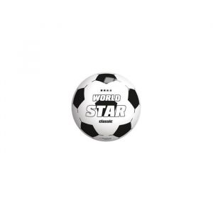 John Ballon de foot en plastique 22 cm - Modele Blanc - Noir - Balle Enfant - Football, volley, piscine - Jeu plein air
