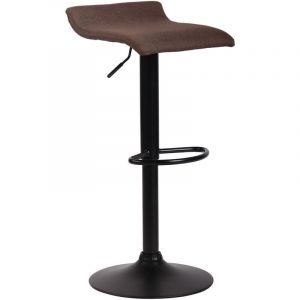 CLP Tabouret de bar Dyn V2 tissu avec pied en métal, Marron/Noir