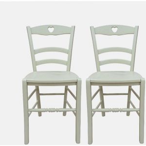 Dmora - Lot de 2 chaises en bois classiques, pour salle à manger, cuisine ou salon, Made in Italy, cm 45x47h88, Assise h cm 48, Couleur sable, avec