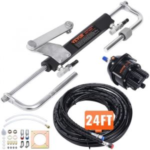 Direction hydraulique marine - VEVOR - Kit de direction hydraulique pour bateau hors-bord marine 90HP hors-bord Course 200 mm