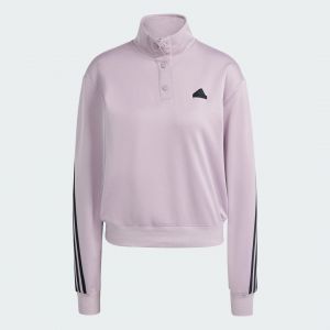 Adidas Femme Iconic Wrapping 3-Stripes Snap Track Jacket, preloved Fig/Black, S