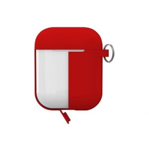 Puro Coque Silicone AirPods + cap/accroche Rouge