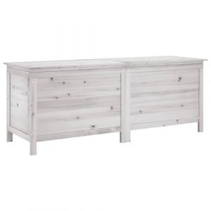 VidaXL Boîte de rangement jardin blanc 150x50x56,5cm bois massif sapin White