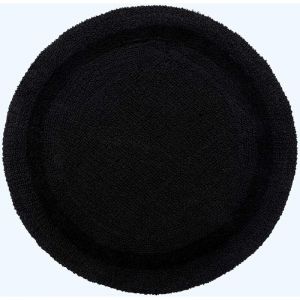 HOMESCAPES Tapis de bain rond en coton, 80 cm &ndash; Noir