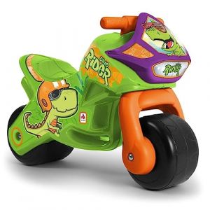 Injusa Moto Porteur Enfant 18 Mois &agrave; 3 Ans sans P&eacute;dales Bebe - Twin Dessert Dino Stable + Ergonomique Moto Draisi&egrave;nne 2 Ans Roues Larges + Transport Facile + Style Course |
