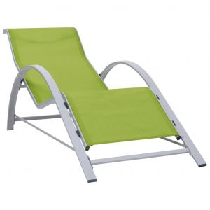 Image de VidaXL Chaise longue Textilène et aluminium Vert