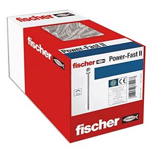 Fischer Vis à bois PowerFast II 3,5x35 Tête fraisée, empreinte PZ, zingué blanc, filetage partiel/Boite de 100