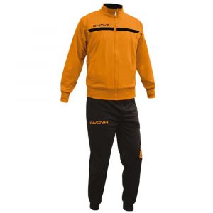 Givova, survêtement givova un full zip, orange/noir, 2XL