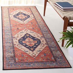 Tapis Polyester Rouille/Bleu 75 X 245