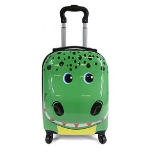 Kinston Valise Cabine à roulettes pour Enfants Bagages à Motifs Animaux : Crocodile Vert