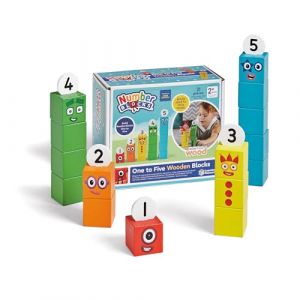 Learning Resources Numberblocks Blocs en Bois, 15 Blocs Multicouleur pour Construire Les Personnages de Un à Cinq, Apprendre Les Nombres et Le Comptage, Sac de Rangement, Jouet Éducatif, Âges 3 4 5+