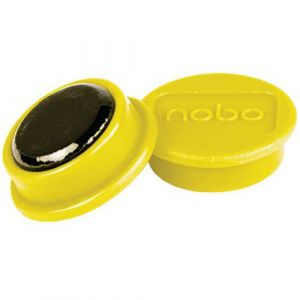 Nobo Jeu d'Aimants pour Tableau Blanc Magnétique, 13mm, Lot de 10, Jaune, 1915288