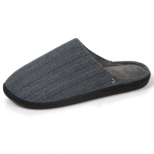 Isotoner Chaussons pantoufles Mules homme ultra confortables et l&eacute;gers, mousse &agrave; m&eacute;moire de forme, 45 EU, chevronsbleus