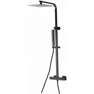 Colonne de douche thermostatique NILA noir mat 30 cm x 30 cm