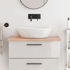VidaXL Comptoir de salle de bain marron clair 80x50x2 cm bois traité