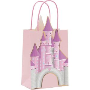 Ruedelafete Lot de 4 Sacs en papier Château de princesse 15x20 cm