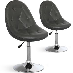 Declikdeco Lot de 2 chaises ajustables Valende Gris
