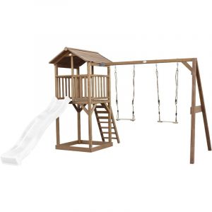 Axi Beach Tower with Double Swing Brown - White Slide