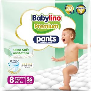 Babylino Premium Pants, Pannolini a mutandina Taglia 8 ULTRA SOFT, Extra XL (20+kg), 26 Unità
