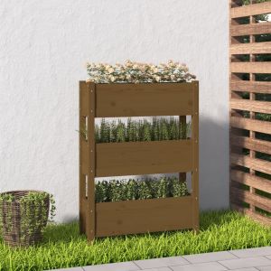VidaXL Jardinière Marron miel 77x25x104,5 cm Bois massif de pin