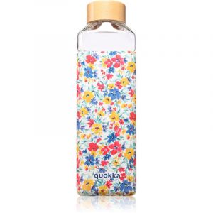 Quokka STORM DITSY FLORAL | BOUTEILLE EN VERRE CARRÉE AVEC COUVERCLE EN SILICONE 700 ML