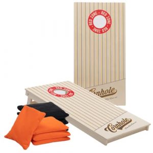 Set de Cornhole Vintage – 120x60 cm – Jeu d’Adresse Extérieur – 2 Plateaux Bois + 8 Sacs Officiels