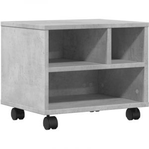 VidaXL Support d'imprimante avec roulettes gris b&eacute;ton 41x32x34,5 cm