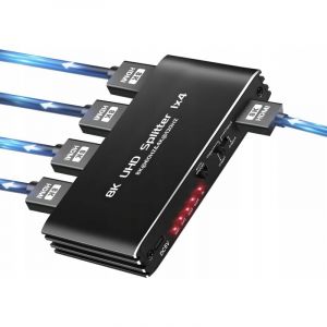 SPLITTER HDMI 2.1 1x4 SPLITTER ULTRAHD HDCP 2.3 8K60HZ 4K 120HZ - 4 TV