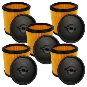 Vhbw 5x filtre pliss&eacute; remplacement pour Parkside 91092030 pour aspirateur - noir / jaune