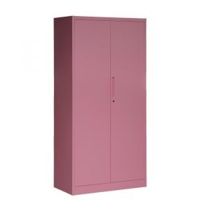 Domator Armoire de Bureau C34 Métallique Armoire à Dossiers Armoire à Outils Revêtement par Poudre Métal Verrouillable 185 cm x 90 cm x 45 cm (Rose)