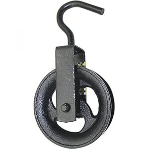Benson Tools IB10432 Umlenkrolle 110 mm Metallguss Baurolle Handaufzug Seilrolle mit Haken Hebehaken, Multicolour