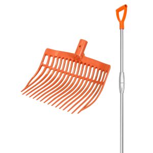 Fourche arrondie + manche t&eacute;lescopique en aluminium V-Plast