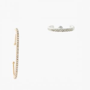 BalaBooste Set De 2 Bijoux D' Oreille Femme Avec Strass - 3502456534186 M&eacute;tal Dor&eacute;