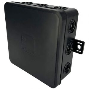 Boîte de dérivation en saillie 100x100x41mm IP54 12 passe-câbles à membrane intégrés noir V7 EDO777920 EDO Technic