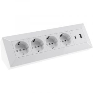 Chilitec Bloc multiprise 23788, 4 prises, USB-A+C, 250V/16A, blanc