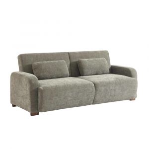 Canapé convertible 3 places tissu vert de gris