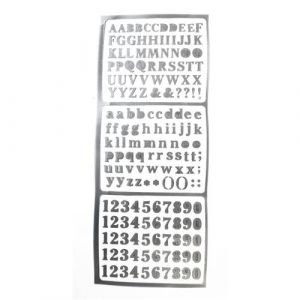 Stickers - Alphabets et Chiffres - Argentés - 1 cm - 169 pièces - Ctop