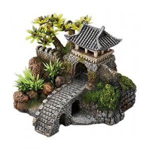 Image de Europet Bernina Cottage avec Pont et Plantes 15,7 x 13,5 x 11,5 cm