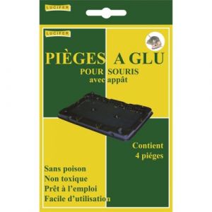 Lucifer 4 piege a souris glue avec appat odorant rongeur non toxique pret a l emploi