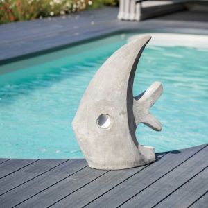 Wanda-collection SCULPTURE CONTEMPORAINE POISSON 78CM GRIS