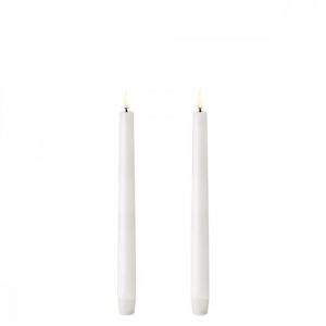 Image de Lot de 2 chandelles led 2.3x25cm cire blanc