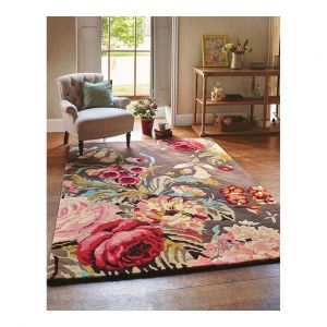 Sanderson Tapis laine rectangle floral moderne Stapleton Park Bois de rose 140x200 - Bois de rose